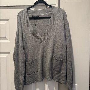 Banana Republic Gray V-Neck Sweater
